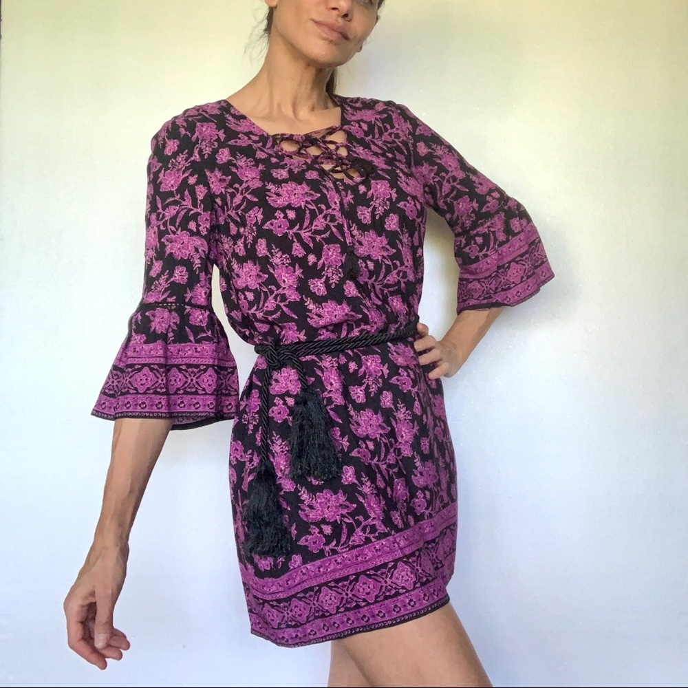 Boho Purple Floral Dress - New without Tags